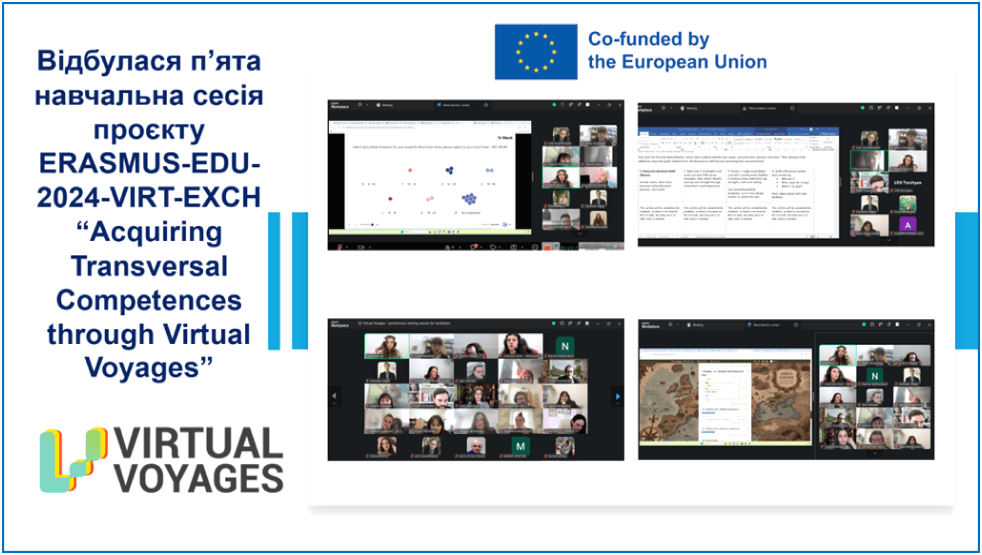 Відбулася п’ята навчальна сесія проєкту ERASMUS-EDU-2024-VIRT-EXCH “Acquiring Transversal Competences through Virtual Voyages”